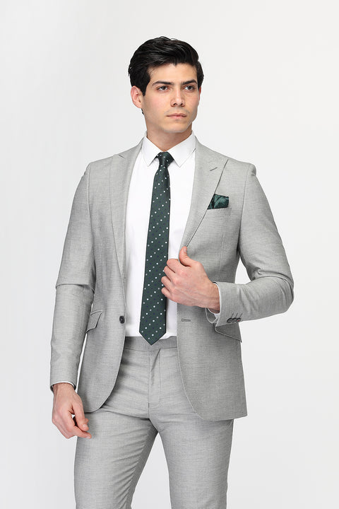 Slim Fit Suit Light Gray