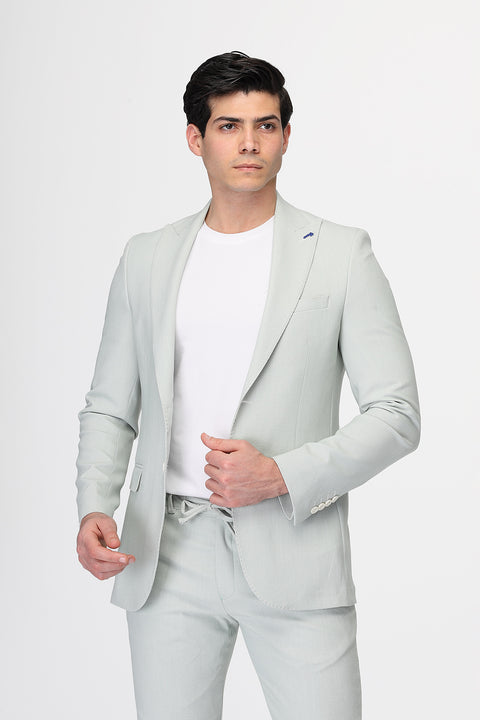 Slim Fit Suit Light Green