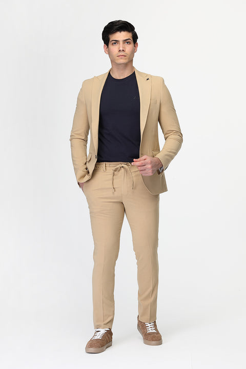 Slim Fit Suit Beige