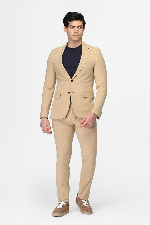 Slim Fit Suit Beige