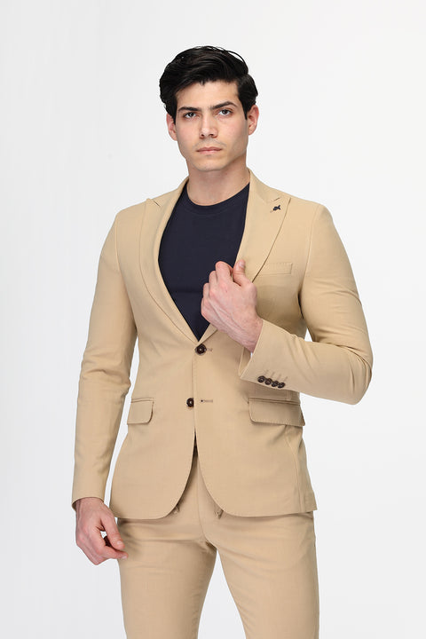 Slim Fit Suit Beige