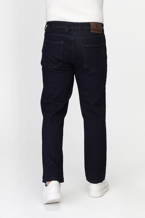Slim Straight Fit Trousers Jeans Dark Blue