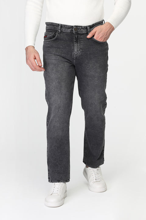 Slim Straight Fit Trousers Jeans Gray
