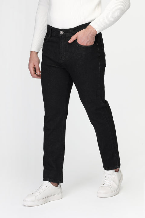 Slim Straight Fit Trousers Jeans Black