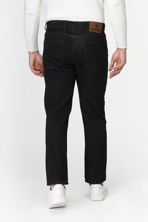 Slim Straight Fit Trousers Jeans Black