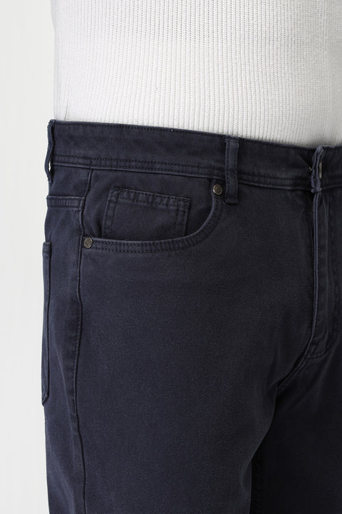 Slim Straight Fit Trousers Jeans Dark Blue