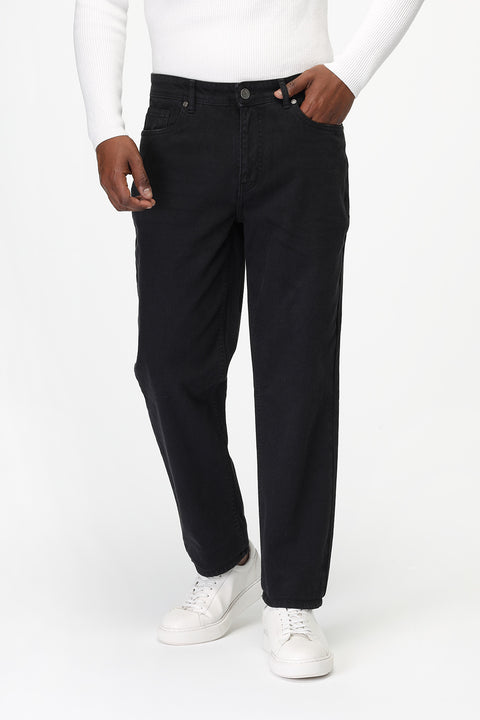 Slim Straight Fit Trousers Jeans Black