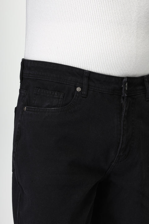 Slim Straight Fit Trousers Jeans Black
