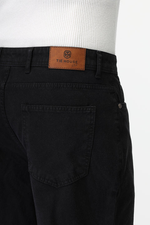 Slim Straight Fit Trousers Jeans Black
