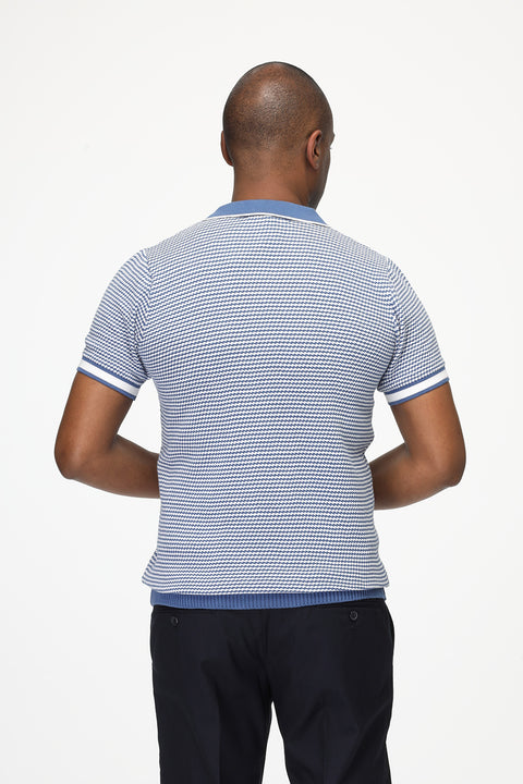 Polo Shirt Regular Fit Knitted Blue
