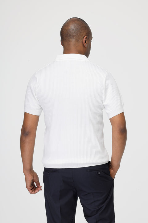 Polo Shirt Regular Fit Knitted Off White