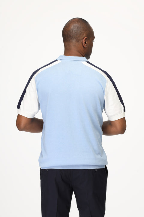 Polo Shirt Regular Fit Knitted Light Blue