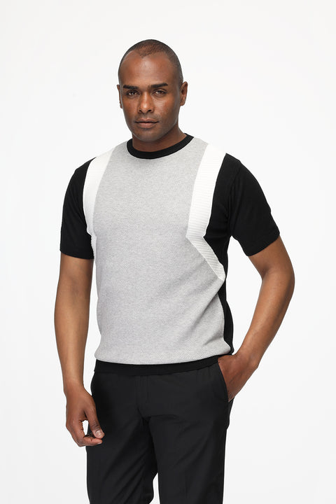 Regular Fit T-Shirt Knitted Gray