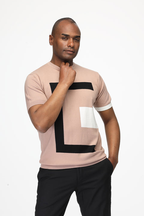 Regular Fit T-Shirt Knitted Beige