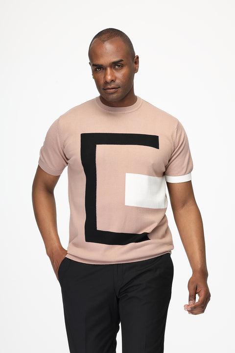 Regular Fit T-Shirt Knitted Beige
