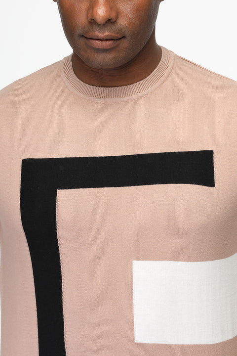 Regular Fit T-Shirt Knitted Beige