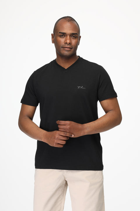 Regular Fit T-Shirt V Black