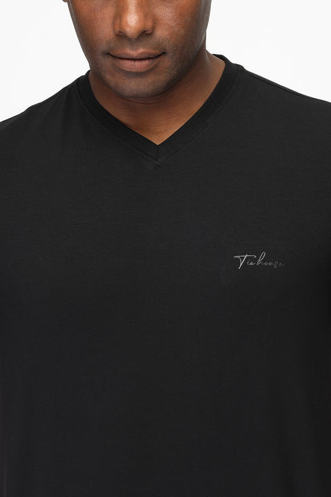 Regular Fit T-Shirt V Black