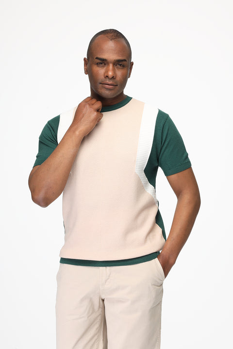 Regular Fit T-Shirt Knitted Beige