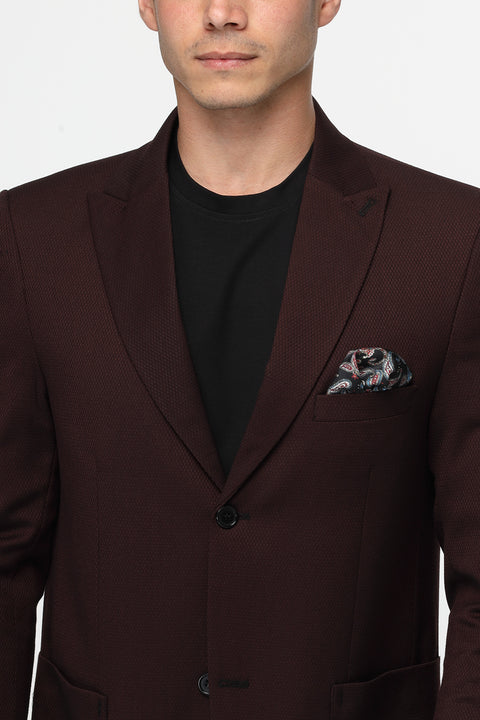 Slim Fit Blazer Maroon
