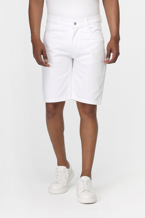 Regular Fit Jeans Short White