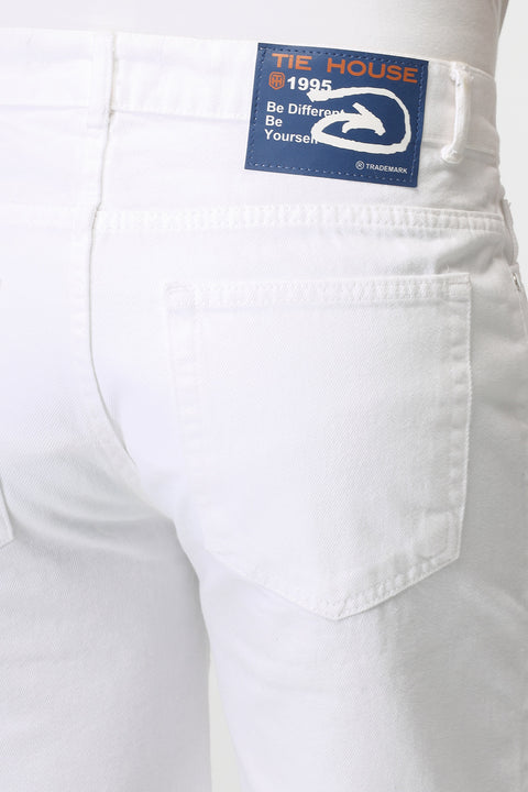 Regular Fit Jeans Short White