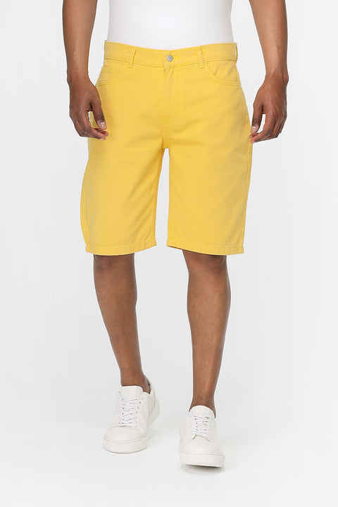 Regular Fit Jeans Short Yellow