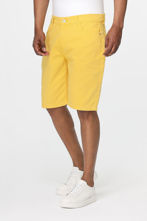 Regular Fit Jeans Short Yellow