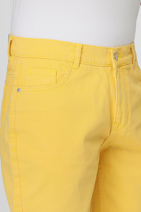 Regular Fit Jeans Short Yellow