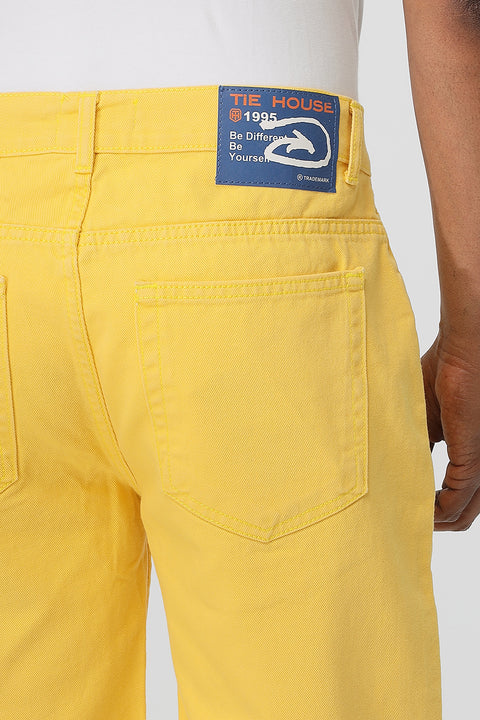 Regular Fit Jeans Short Yellow