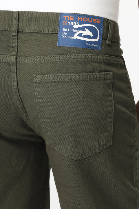 Regular Fit Jeans Short Green