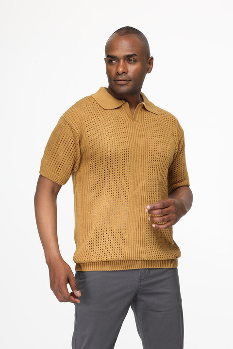 Polo Shirt Regular Fit Knitted Beige