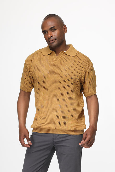 Polo Shirt Regular Fit Knitted Beige