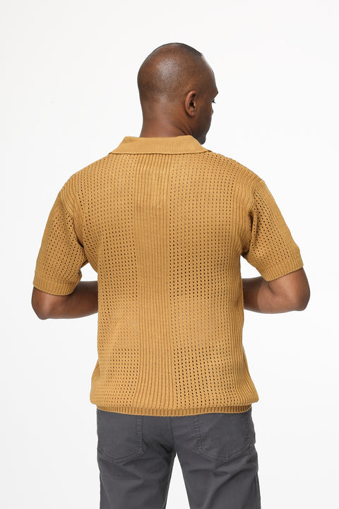 Polo Shirt Regular Fit Knitted Beige