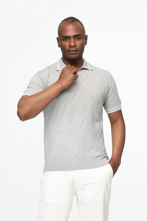 Polo Shirt Regular Fit Knitted Gray