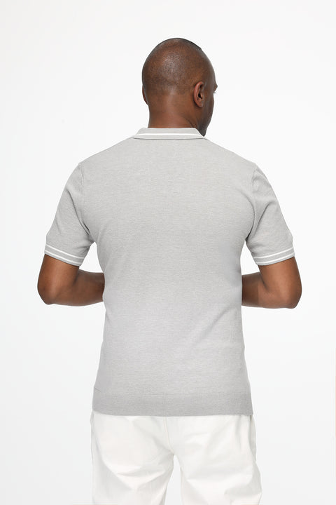 Polo Shirt Regular Fit Knitted Gray
