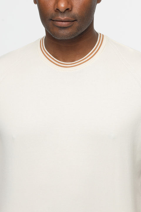 Regular Fit T-Shirt Knitted Beige