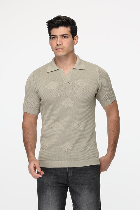 Polo Shirt Relax Fit محبوك أخضر