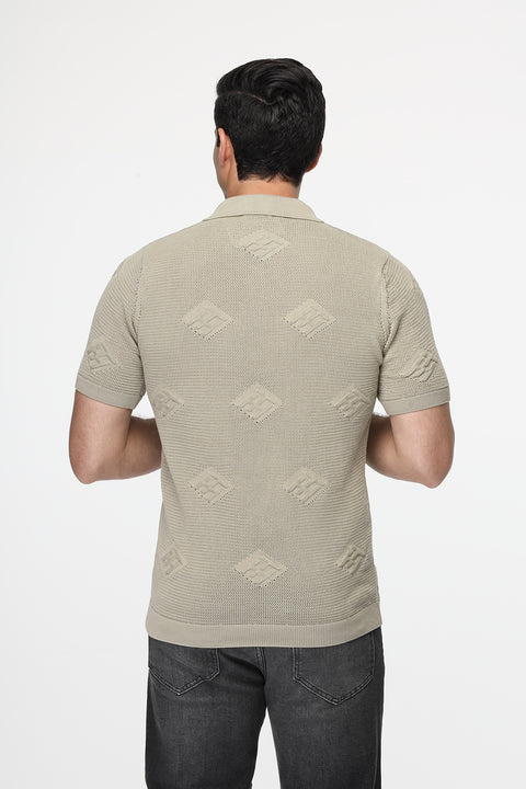 Polo Shirt Relax Fit محبوك أخضر