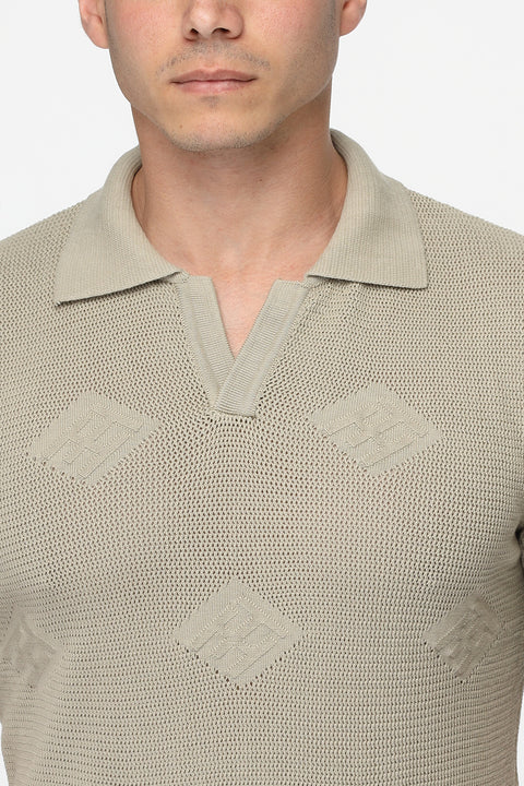 Polo Shirt Relax Fit محبوك أخضر