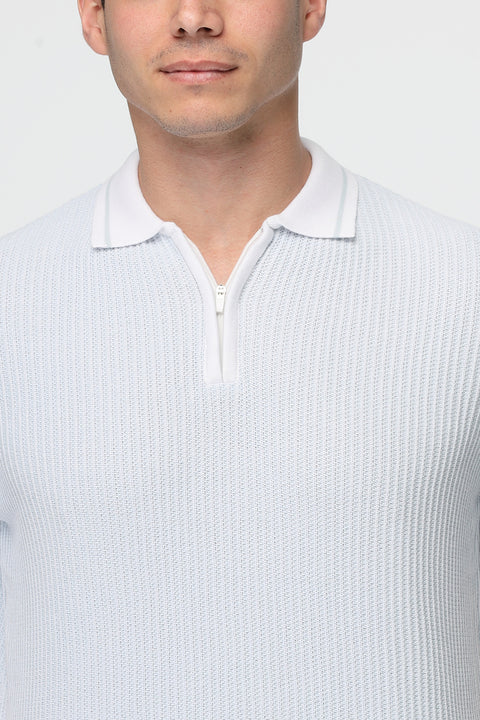 Polo Shirt Regular Fit Knitted Light Blue