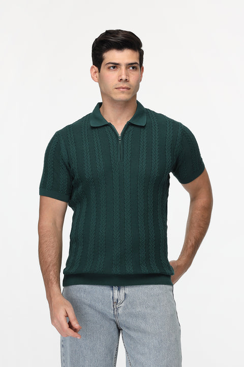Polo Shirt Regular Fit محاك أخضر