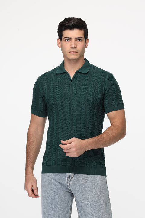 Polo Shirt Regular Fit محاك أخضر