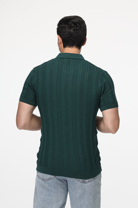 Polo Shirt Regular Fit محاك أخضر