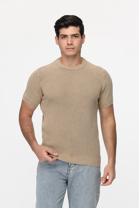 Relax Fit T-Shirt Knitted Beige