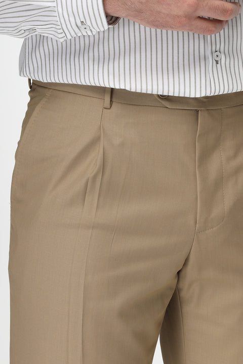 Regular Fit Classic Pants Beige