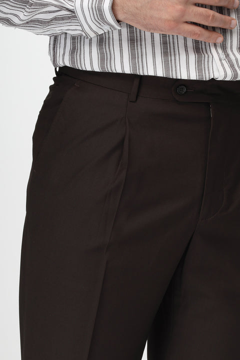 Regular Fit Classic Pants Dark Brown