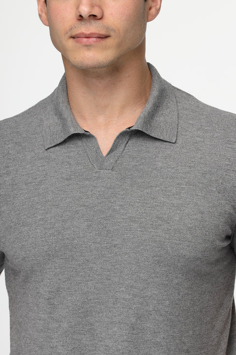 Polo Shirt Regular Fit Knitted Gray