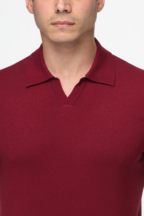 Polo Shirt Regular Fit Knitted Maroon