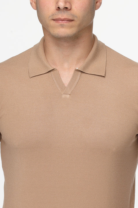 Polo Shirt Regular Fit Knitted Beige